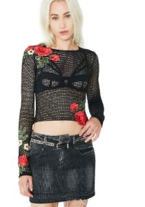 Frankie Deconstructed Denim Skirt sold by Dolls Kill