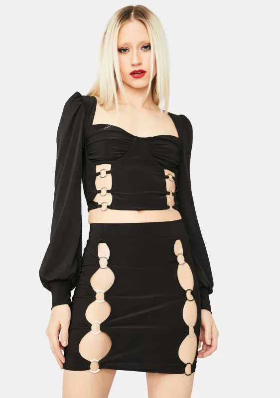 Little Miss Diva Cutout Mini Dress made by Dolls Kill