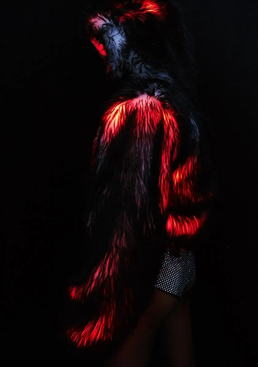 Volcanic Light-Up Faux Fur Jacket sold by Dolls Kill product image thumbnail 4