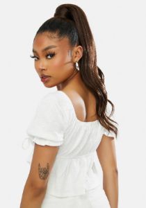 Come My Way Tie Front Crop Top sold by Dolls Kill