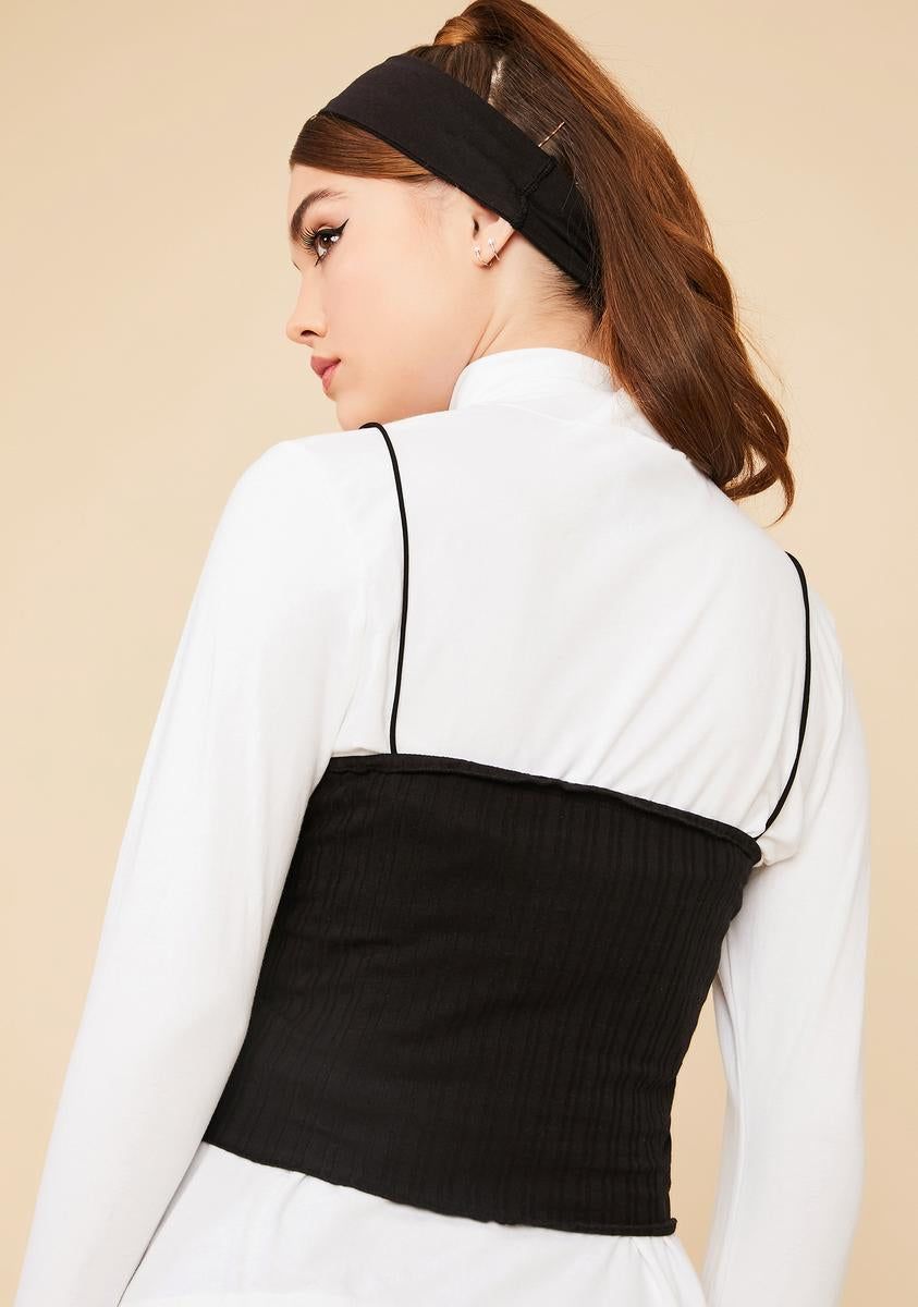 Noir Been Scamming Ribbed Crop Top sold by Dolls Kill product image thumbnail 4