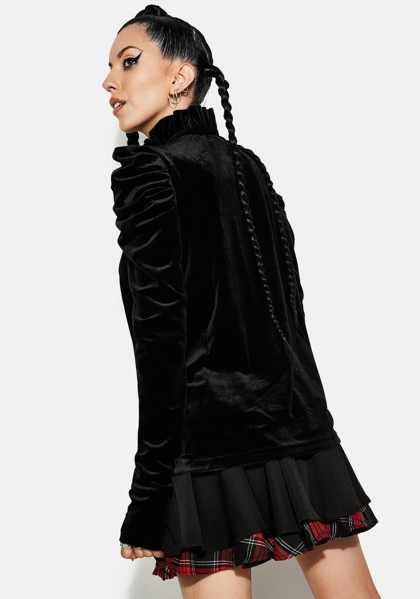 Velvet Bow Shirt sold by Dolls Kill product image thumbnail 4