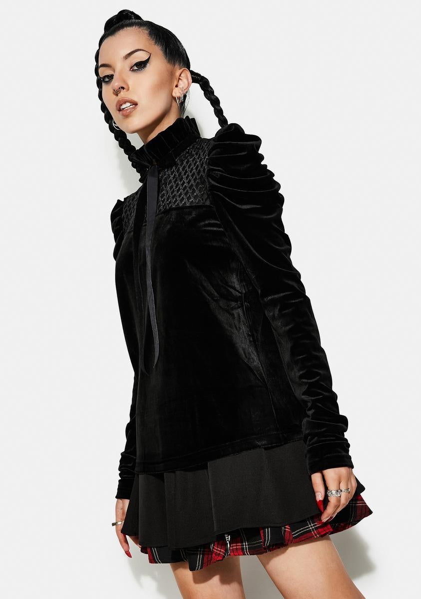 Velvet Bow Shirt sold by Dolls Kill product image thumbnail 2