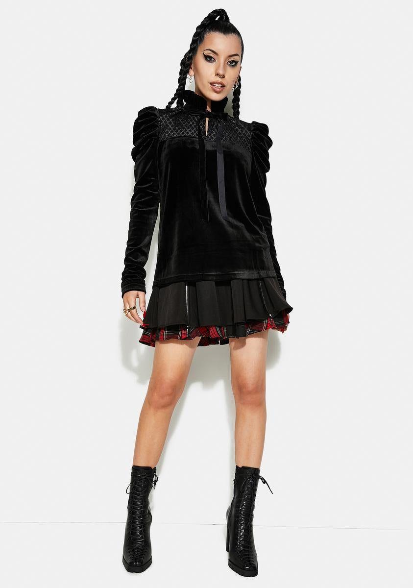 Velvet Bow Shirt sold by Dolls Kill product image thumbnail 3