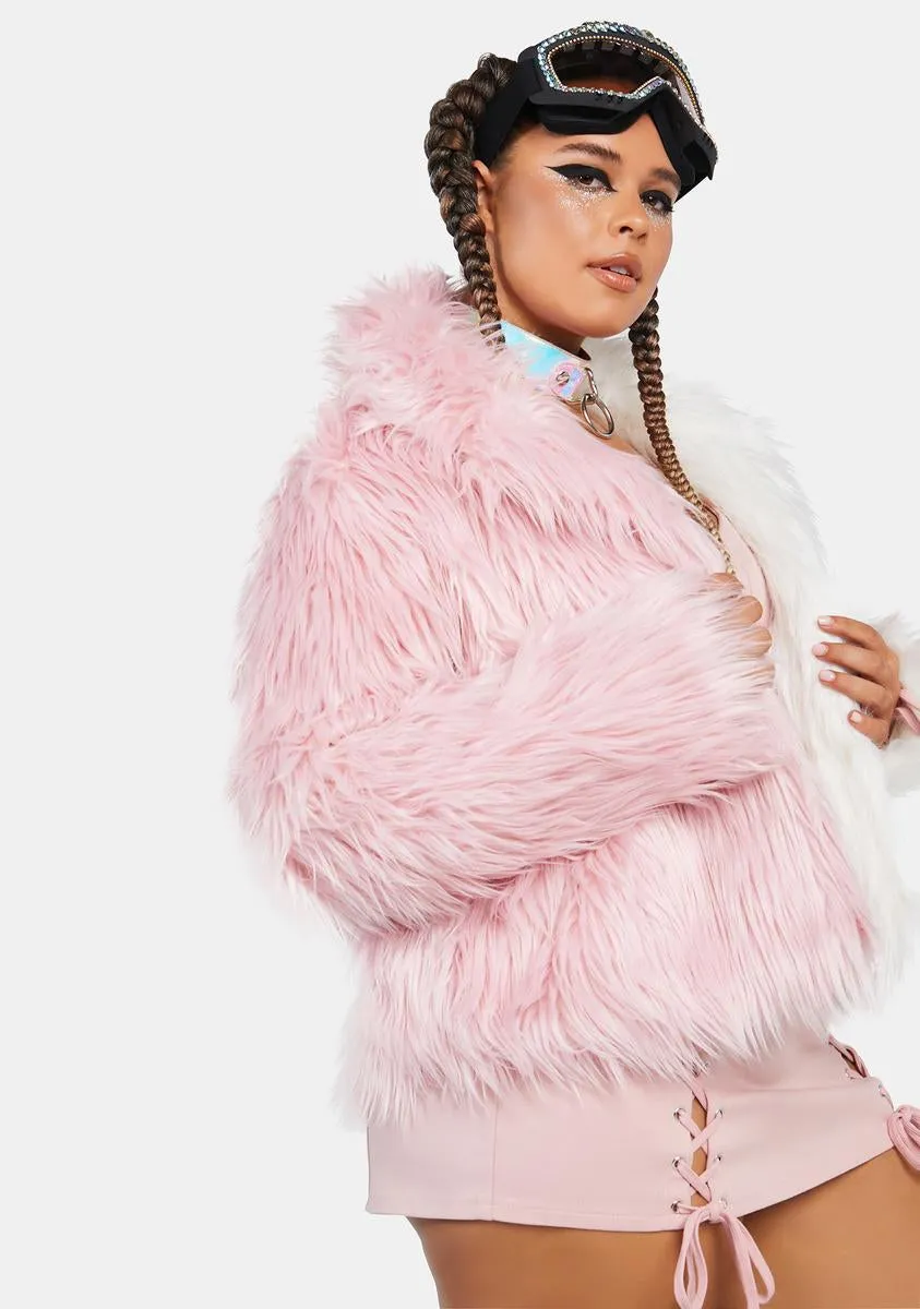 Plus Blush Balancing Act Faux Fur Jacket sold by Dolls Kill product image thumbnail 3