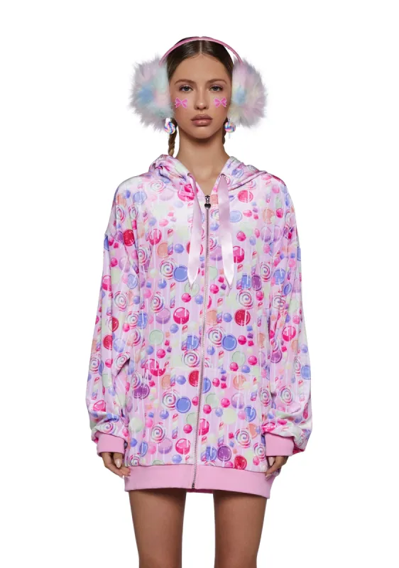 Sweet Pieces Velour Hoodie sold by Dolls Kill