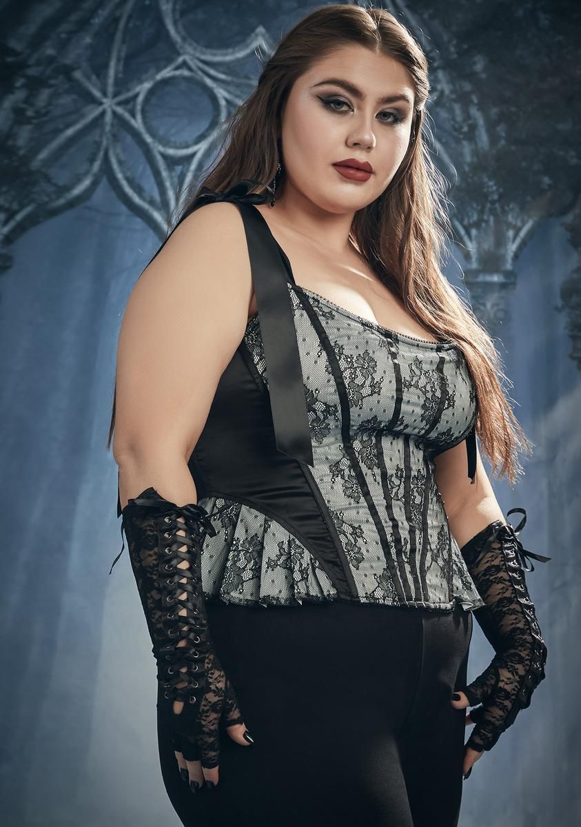 Yours Till Death Satin & Lace Corset Top sold by Dolls Kill product image thumbnail 2