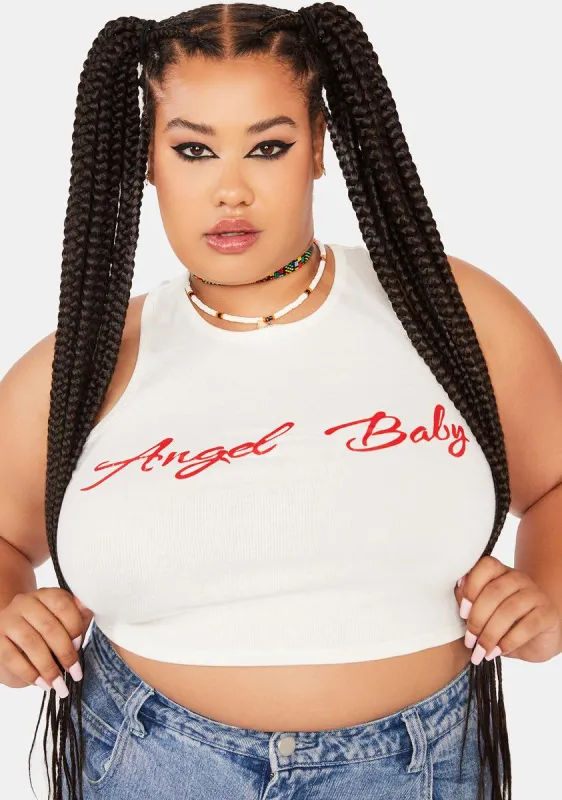 Plus Straight Outta Heaven Crop Tank sold by Dolls Kill