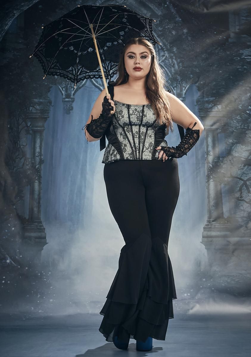 Yours Till Death Satin & Lace Corset Top sold by Dolls Kill product image thumbnail 3