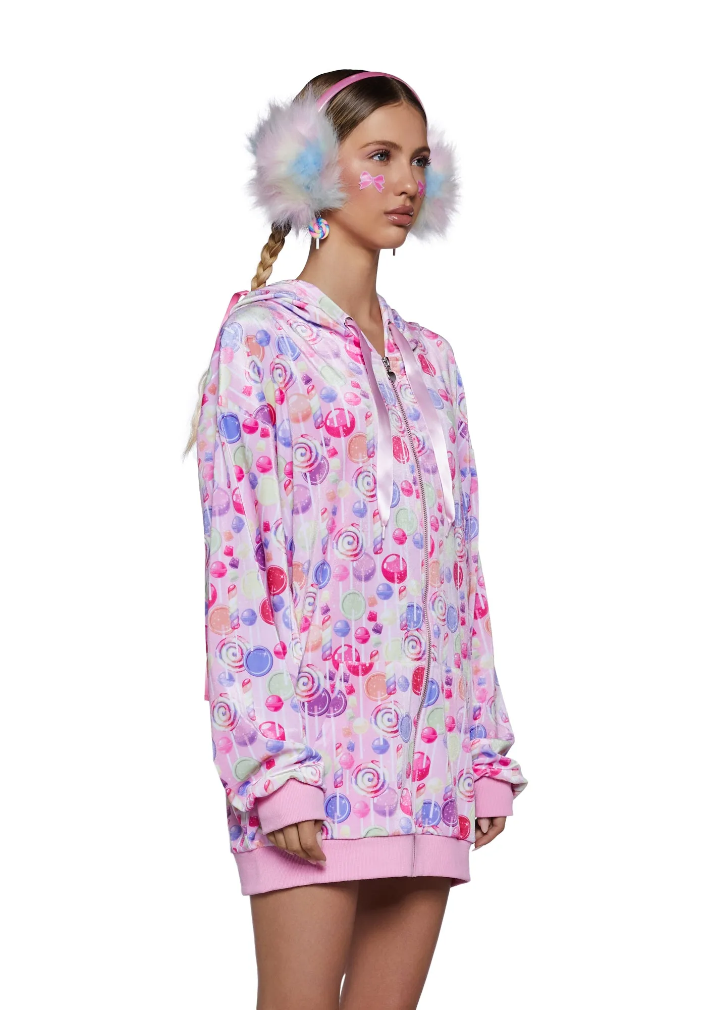 Sweet Pieces Velour Hoodie sold by Dolls Kill product image thumbnail 3