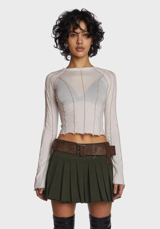 Echo Contrast Seam Top sold by Dolls Kill