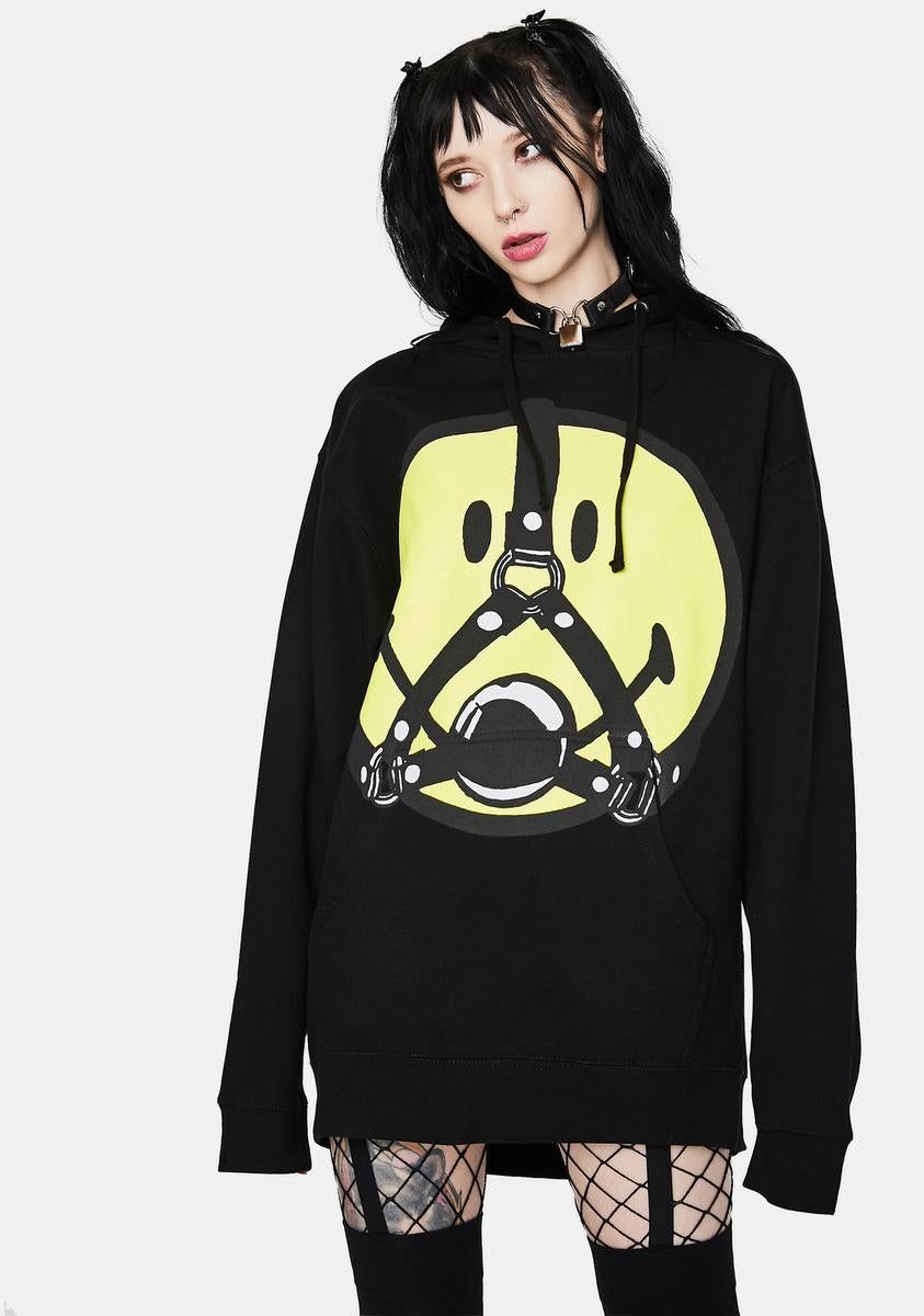 Smiley Ball Gag Hoodie sold by Dolls Kill