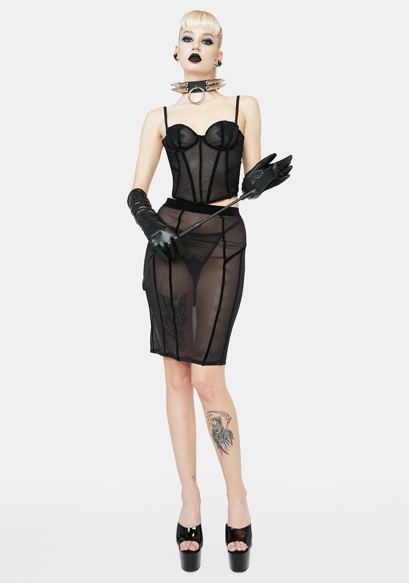 Sara Mesh Lace Up Corset sold by Dolls Kill product image thumbnail 3
