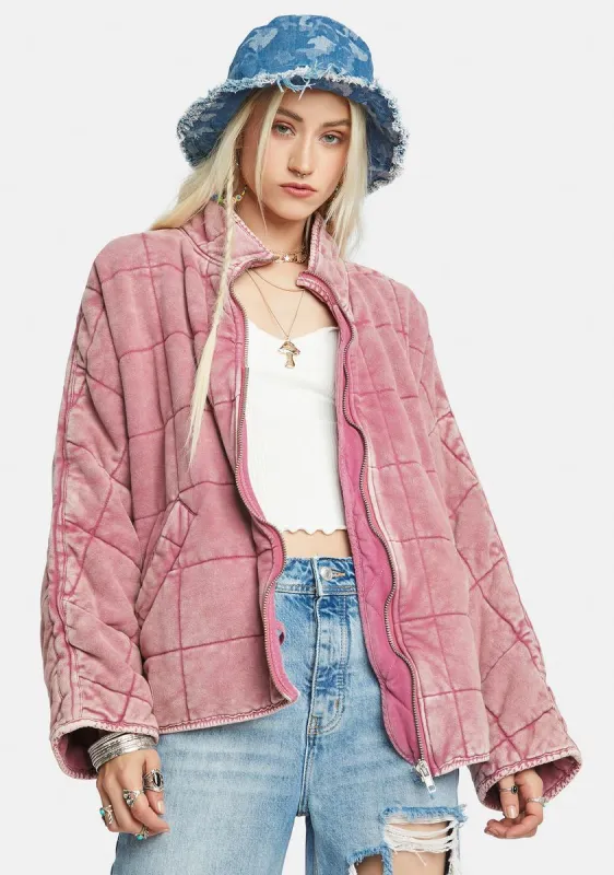 Cherry Cola Dolman Quilted Knit Jacket sold by Dolls Kill