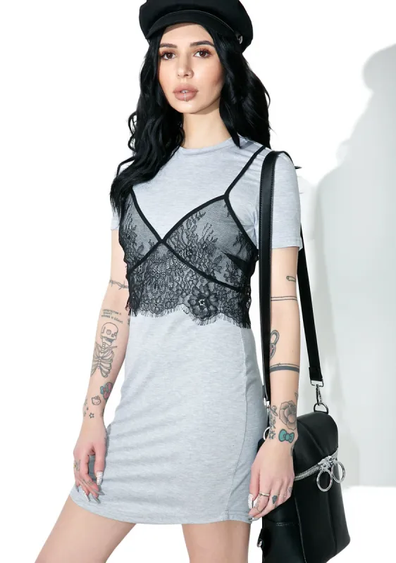 Slummin’ It Lace Layer Dress sold by Dolls Kill