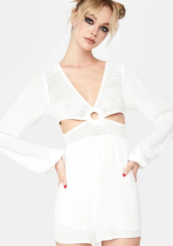Want More Sunshine Cut-Out Romper sold by Dolls Kill