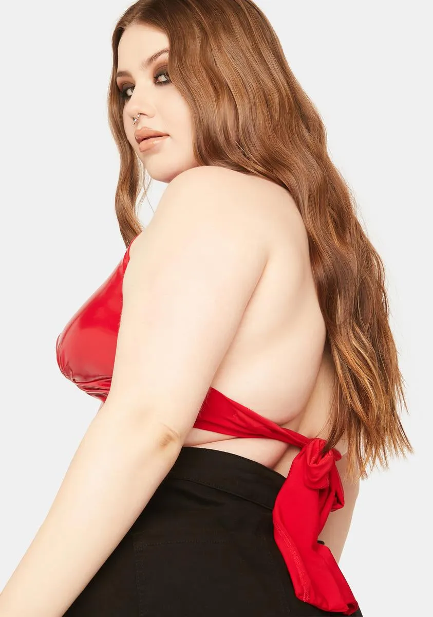 Plus Spicy Diva Domination Vegan Leather Halter Top sold by Dolls Kill product image thumbnail 4