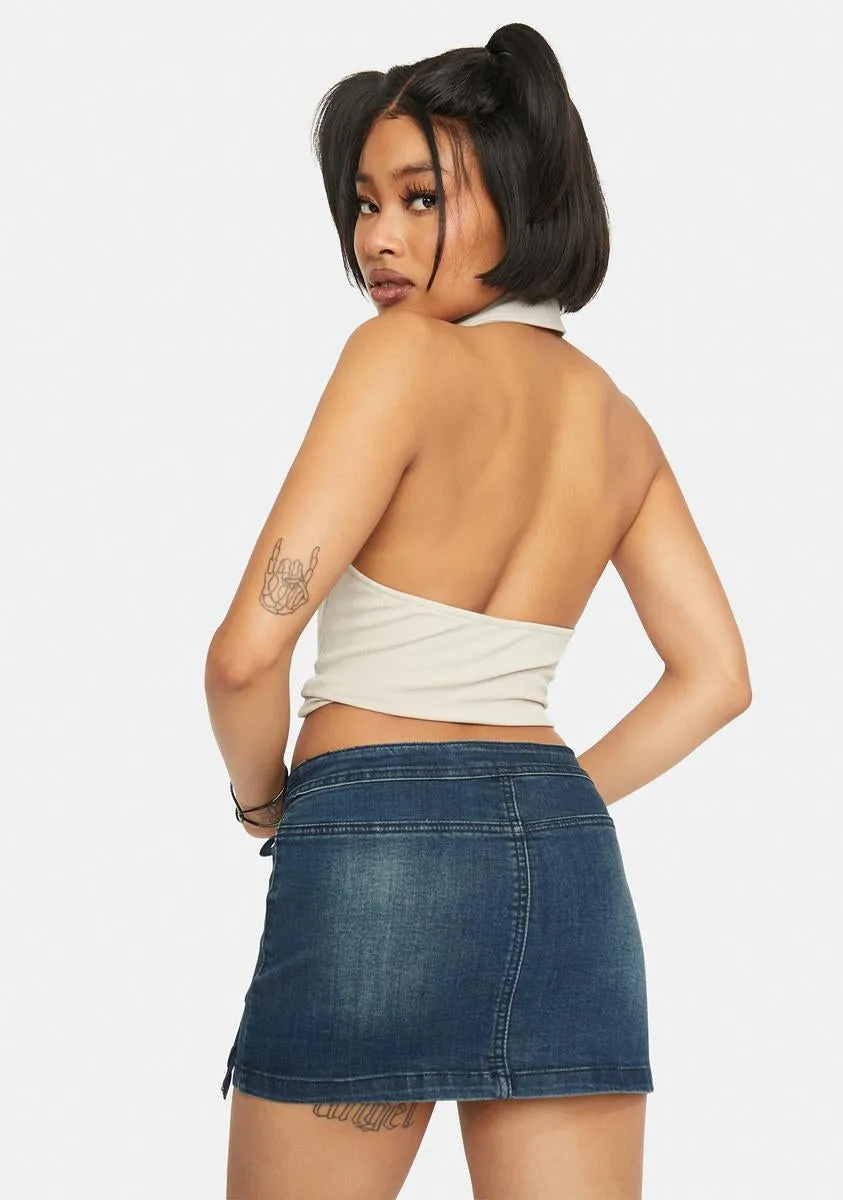 Taupe Collar Halter Neck Top sold by Dolls Kill product image thumbnail 4