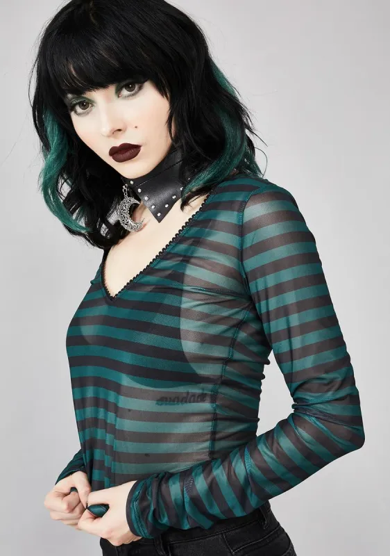 Mystery Exposed Sheer Top sold by Dolls Kill