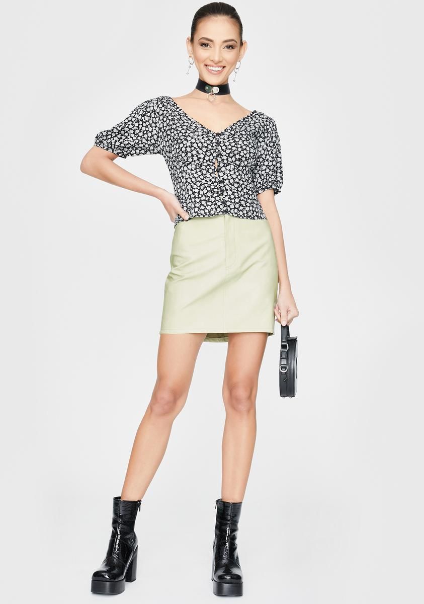 Ditsy Rose Black Moria Crop Top sold by Dolls Kill product image thumbnail 3