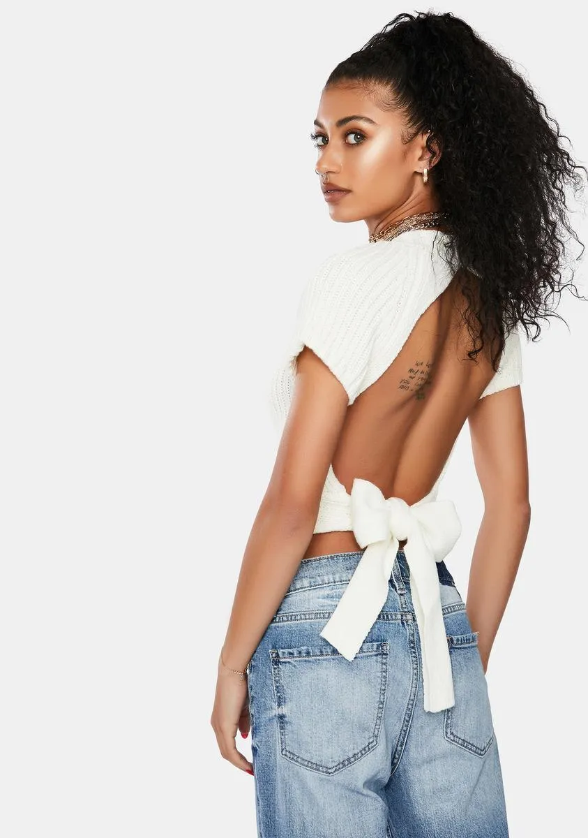 Caught You Looking Tie Back Crop Top sold by Dolls Kill