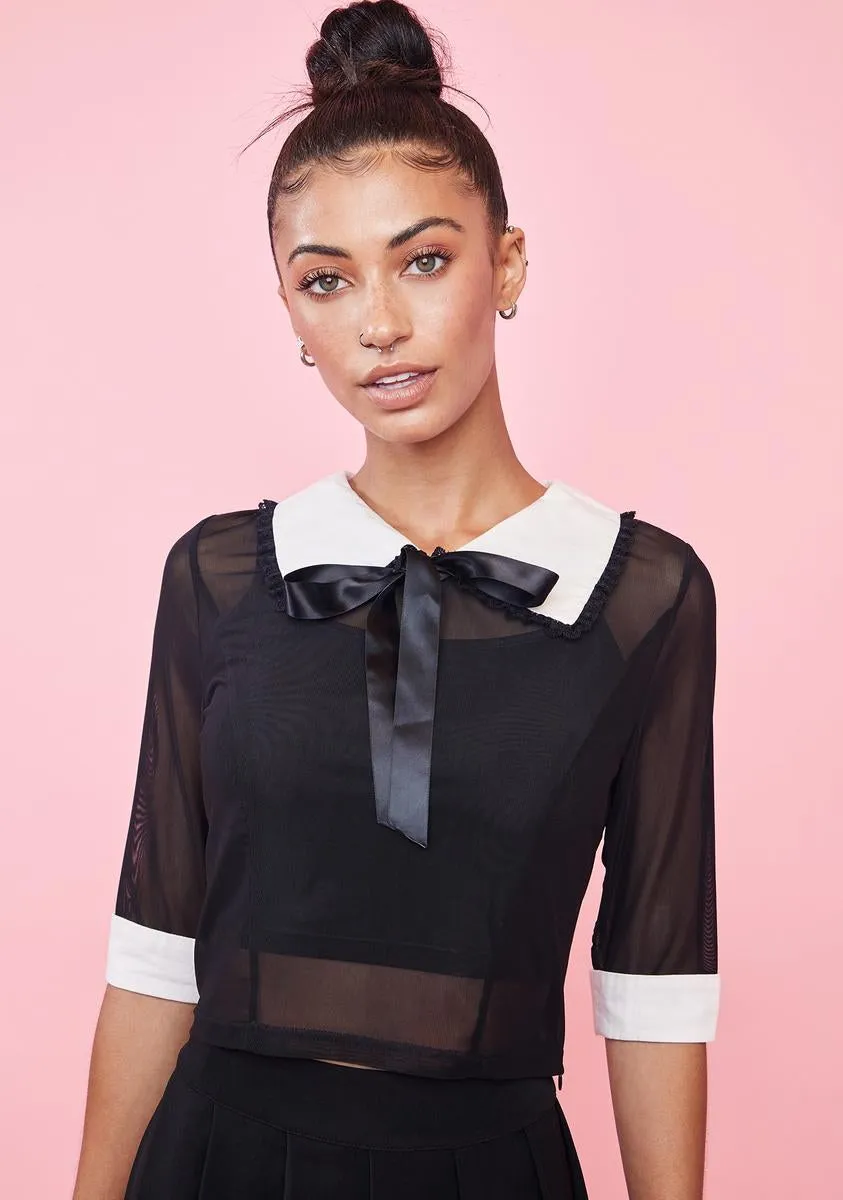 Charming Ways Mesh Blouse sold by Dolls Kill