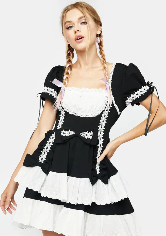 Noir Fancy A Slice Mini Dress sold by Dolls Kill