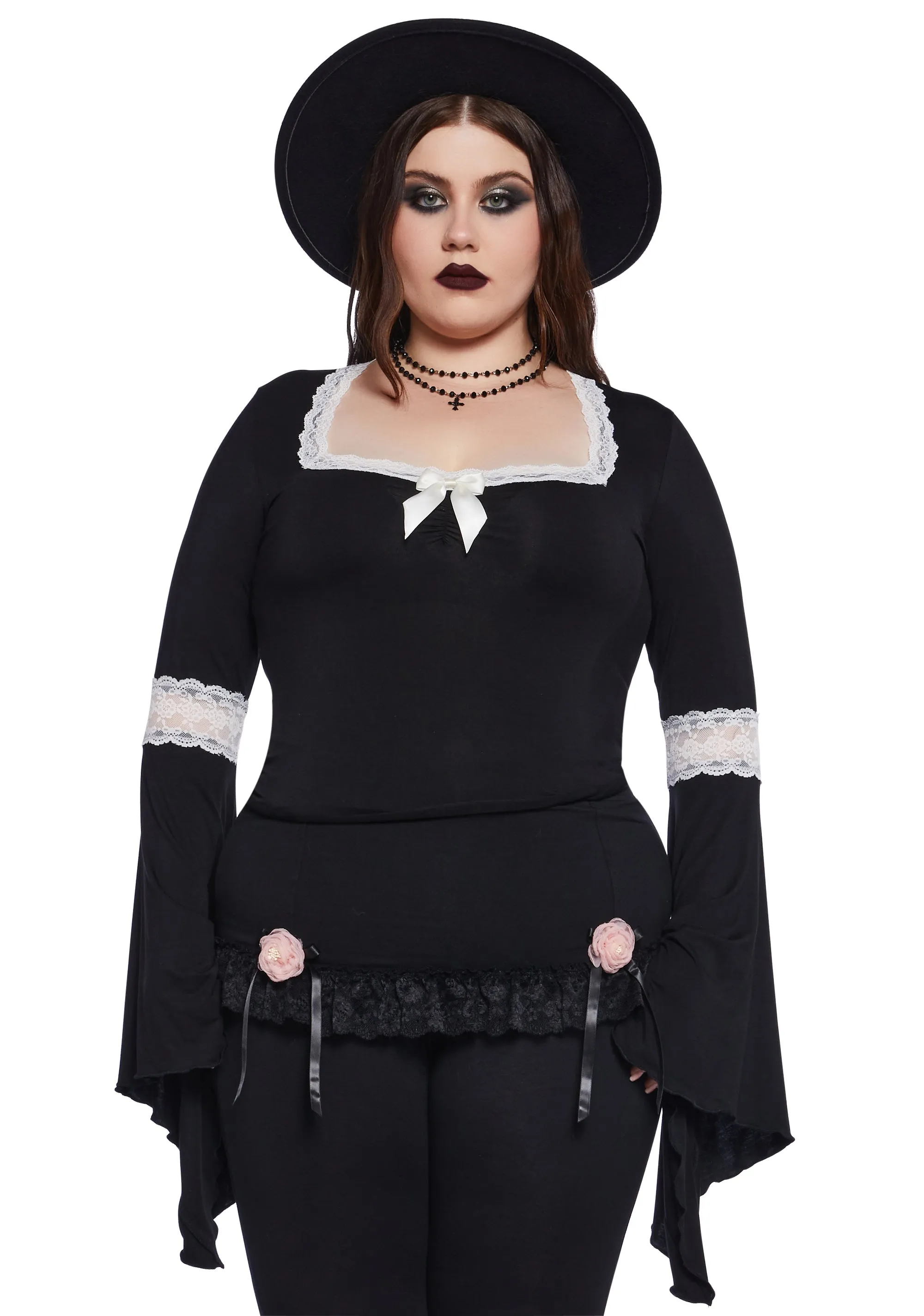 Plus Hardcore Goth Long Sleeve Top sold by Dolls Kill