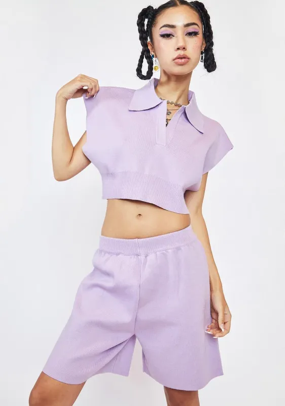 Lavender Style So Fly Shorts Set sold by Dolls Kill