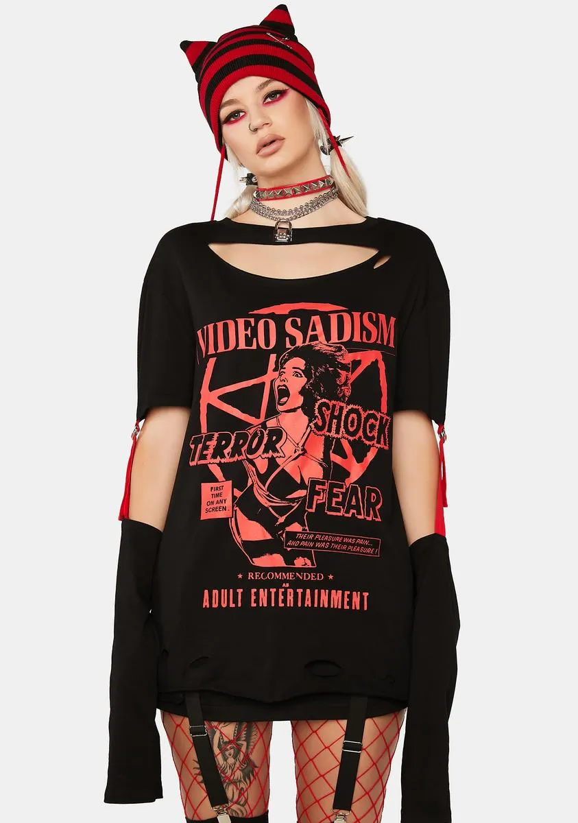 Shock Factor Oversized Graphic Tee sold by Dolls Kill