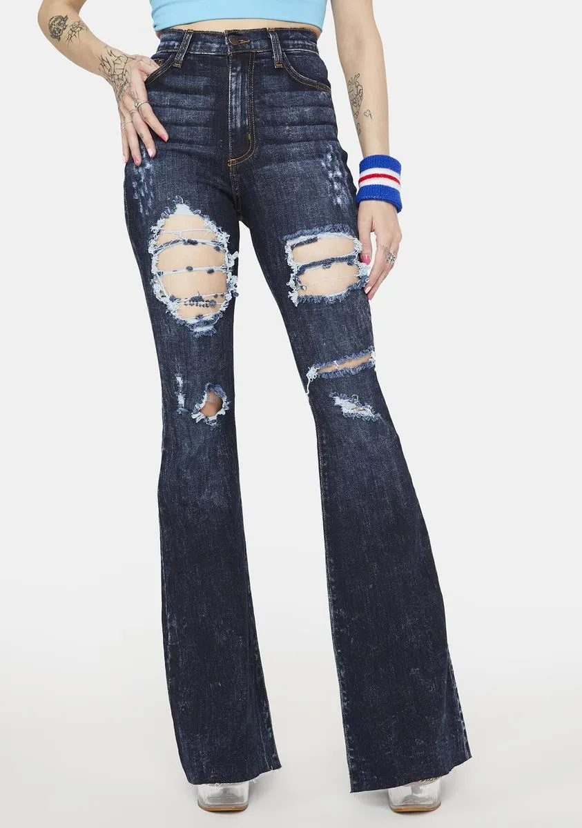 Wasted Time Ripped Jeans sold by Dolls Kill