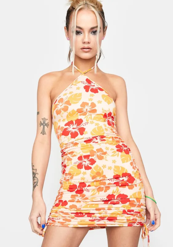 Sunny Tropical Topics Hibiscus Dress sold by Dolls Kill