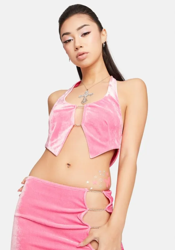 Candy Need To Know Velvet Halter Top sold by Dolls Kill