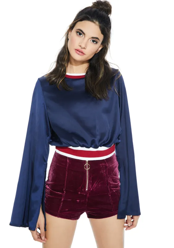 Home Team Flared Crop Top sold by Dolls Kill