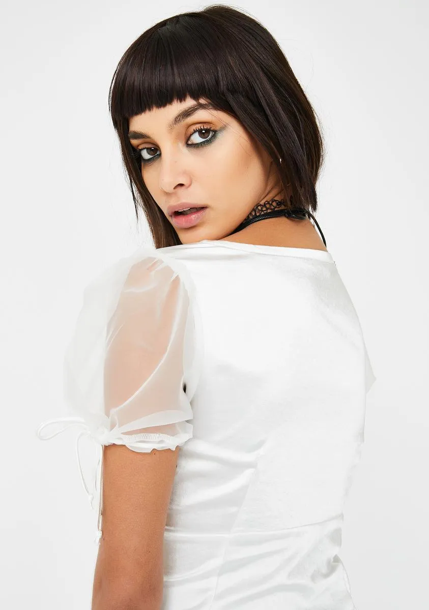 Cream Guenelle Satin Dress sold by Dolls Kill product image thumbnail 4