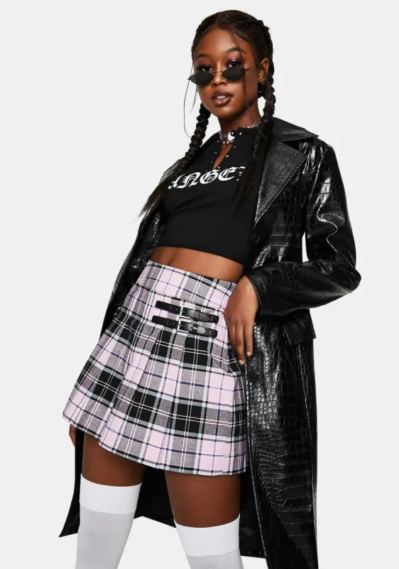 Lindsay Pink Plaid Skort sold by Dolls Kill