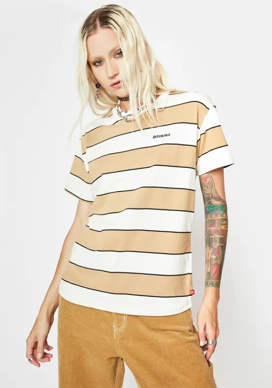 Ginger Cream Striped Boyfriend Tee sold by Dolls Kill