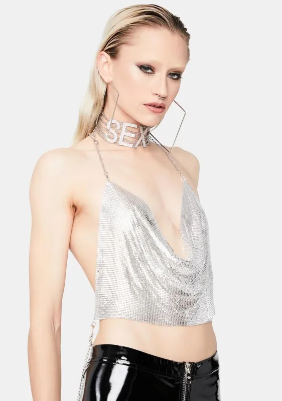 Shot In The Dark Cowl Neck Crop Top sold by Dolls Kill