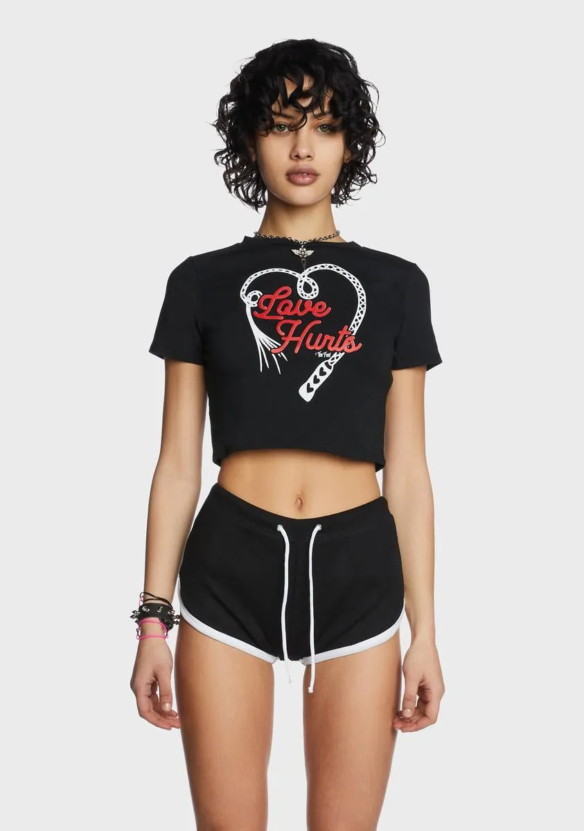 Love Hurts Crop Tee sold by Dolls Kill