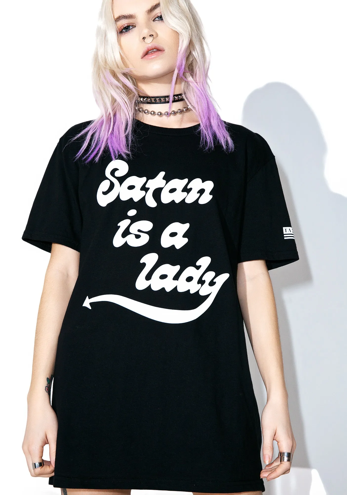 Satan Is A Lady Tee sold by Dolls Kill