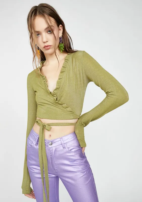 Don't Hold Your Breath Wrap Top sold by Dolls Kill