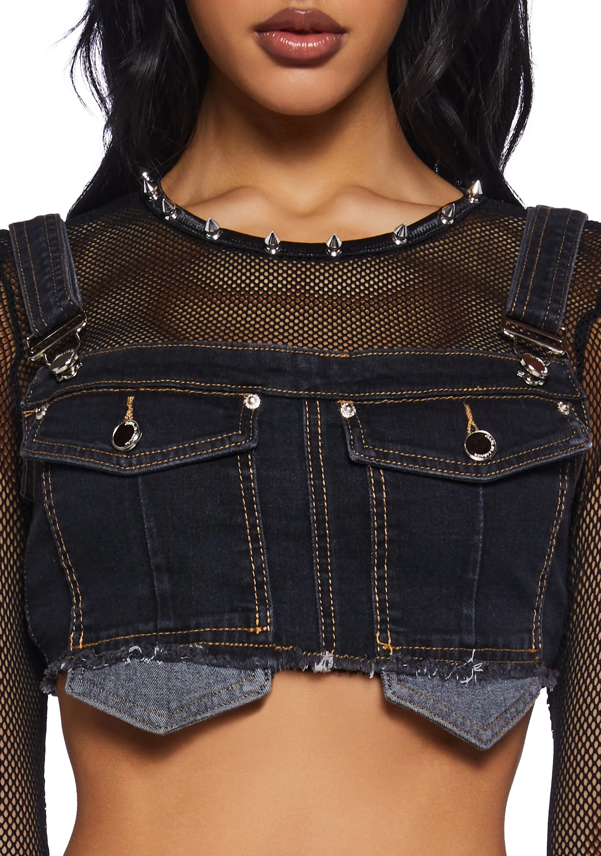 Hot In It Denim Crop Top sold by Dolls Kill product image thumbnail 5