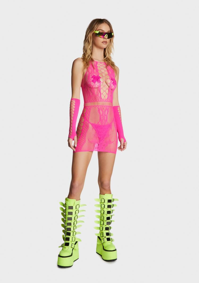 Candy Temperatures Rising Fishnet Dress sold by Dolls Kill product image thumbnail 5