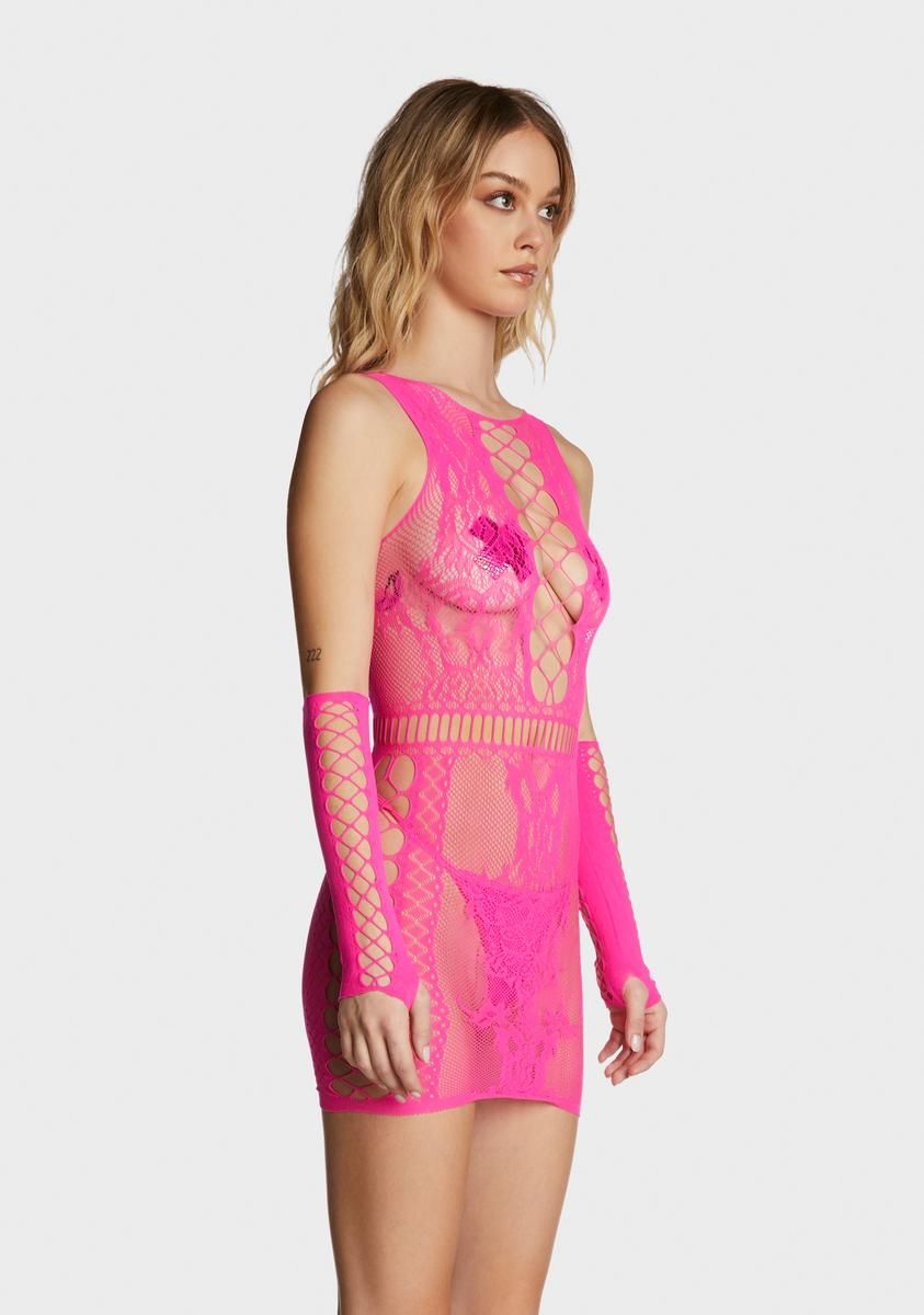 Candy Temperatures Rising Fishnet Dress sold by Dolls Kill product image thumbnail 3