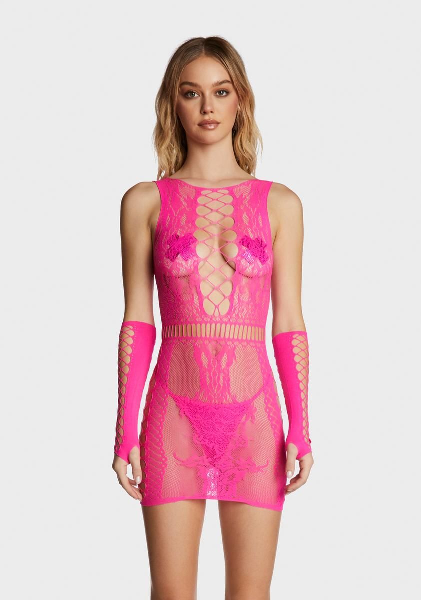 Candy Temperatures Rising Fishnet Dress sold by Dolls Kill