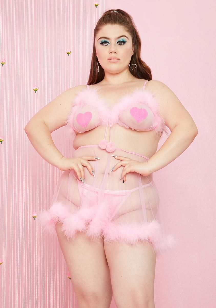 Baby It's My Moment Marabou Three Piece Set sold by Dolls Kill product image thumbnail 3