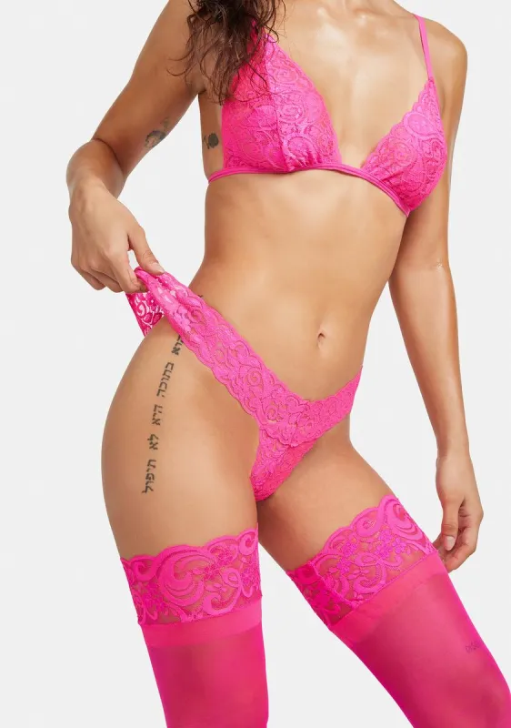 Bubblegum Anything Ya Want Lace Thong sold by Dolls Kill