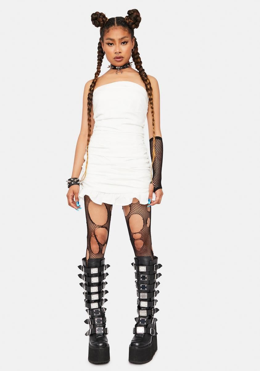 Ivory Be Unique Strapless Ruched Mini Dress sold by Dolls Kill product image thumbnail 3