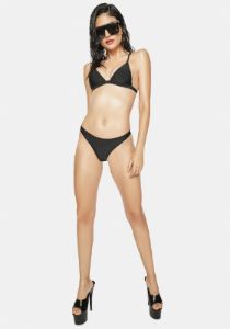 Noir Splish Splash Triangle Bikini Set sold by Dolls Kill