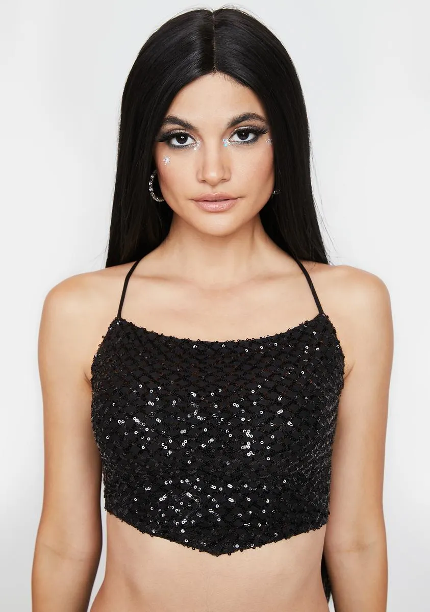 Slick Sparkle And Shine Sequin Top sold by Dolls Kill